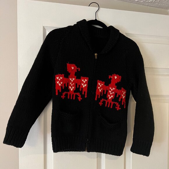 Womens Vintage Cowichan Zip Up Sweater - Picture 1 of 2